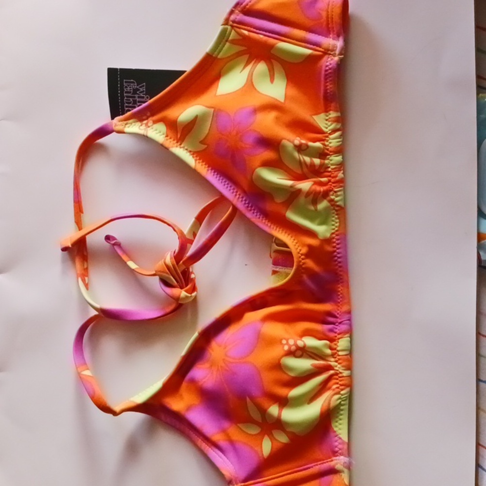 Women's Scoop Front Bralette Bikini Top - Wild Fable Size Small Bright Colors - Picture 3 of 7